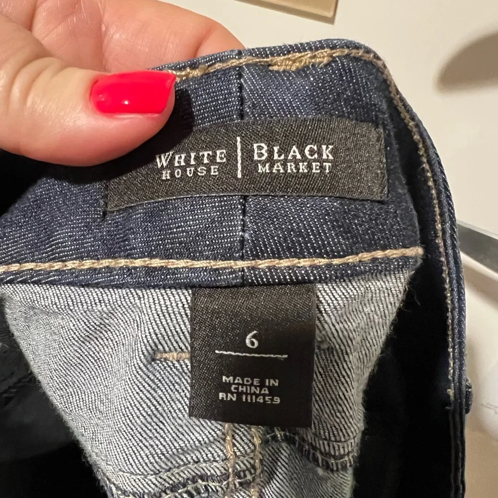 Womens White House Black Market Pencil Jean Mini Pencil Skirt Size 6
